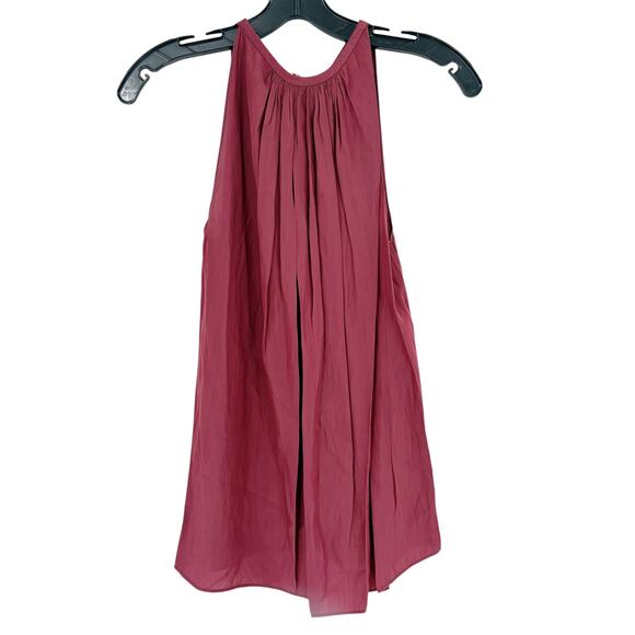 RAMY BROOK Top NEW Size S Red Cabernet Piper V-Neck Tank $265 Crepe Sleeveless - Picture 3 of 4